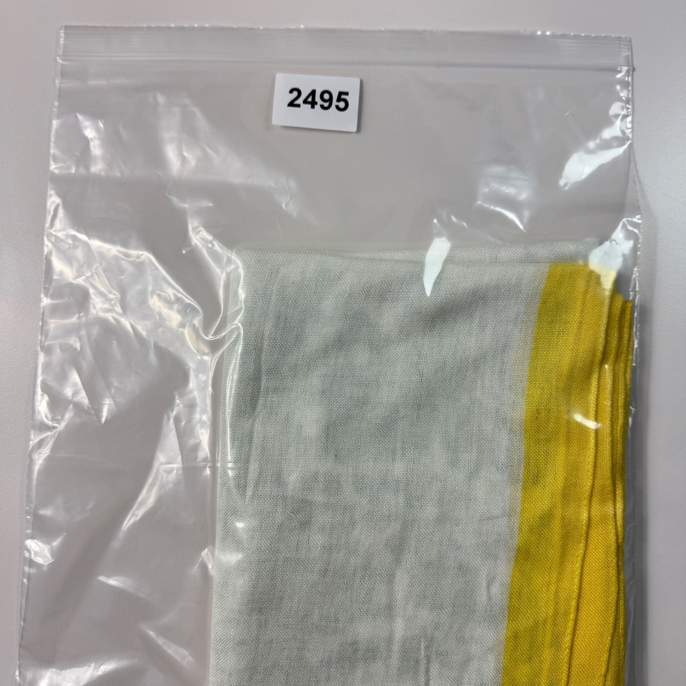 Curia Womens Scarf White Green Yellow Tree Print Sheer Viscose Boho Cottagecore - Picture 9 of 9